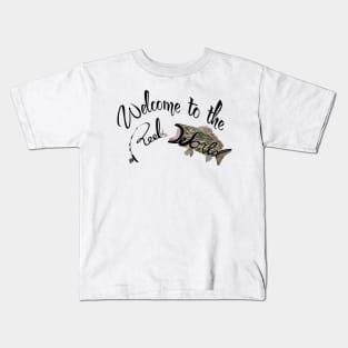 Welcome to the Reel World fishing for gag grouper Kids T-Shirt